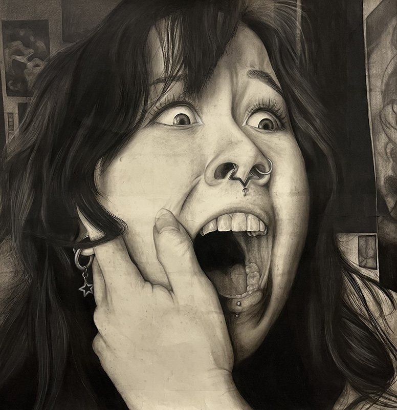 Alma Phillips, charcoal expression